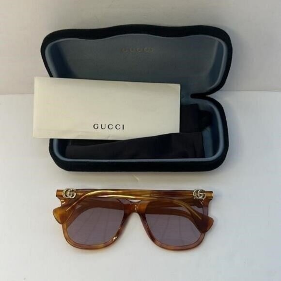 New- Authentic 💯GG1071S 003 55 GUCCI HAVANA CAT-EYE SUNGLASSES - Picture 9 of 13